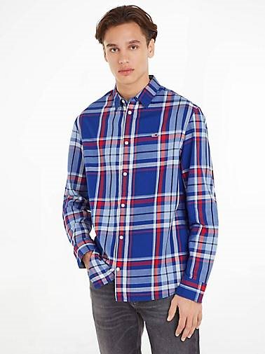 TOMMY-JEANS Herren Freizeithemd Classic Fit Langarm