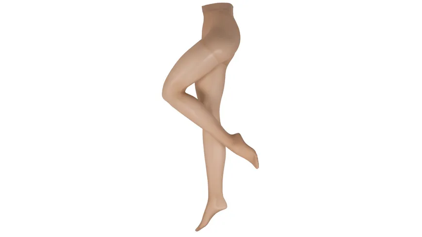 NUR DIE Damen Feinstrumpfhose Fit in Form Komfortgröße 40 DEN perle