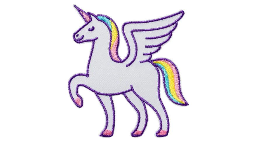 Mono Quick Bügelmotiv Geflügeltes Einhorn