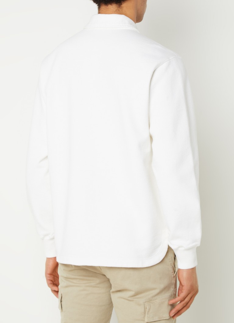 Πουλόβερ λεπτής πλέξης Stone Island 61055 με φερμουάρ στο μισό μέρος και λογότυπο