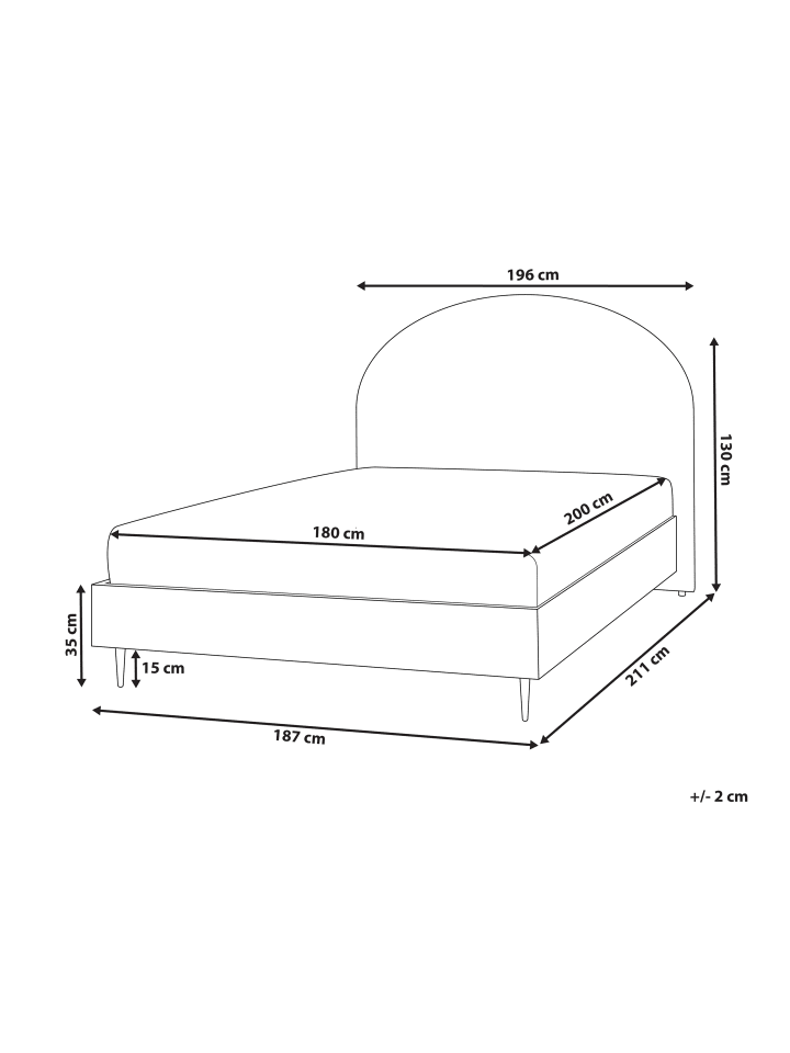 Beliani Doppelbett MILLAY in Beige/Heller Holzfarbton/Schwarz günstig kaufen onesize