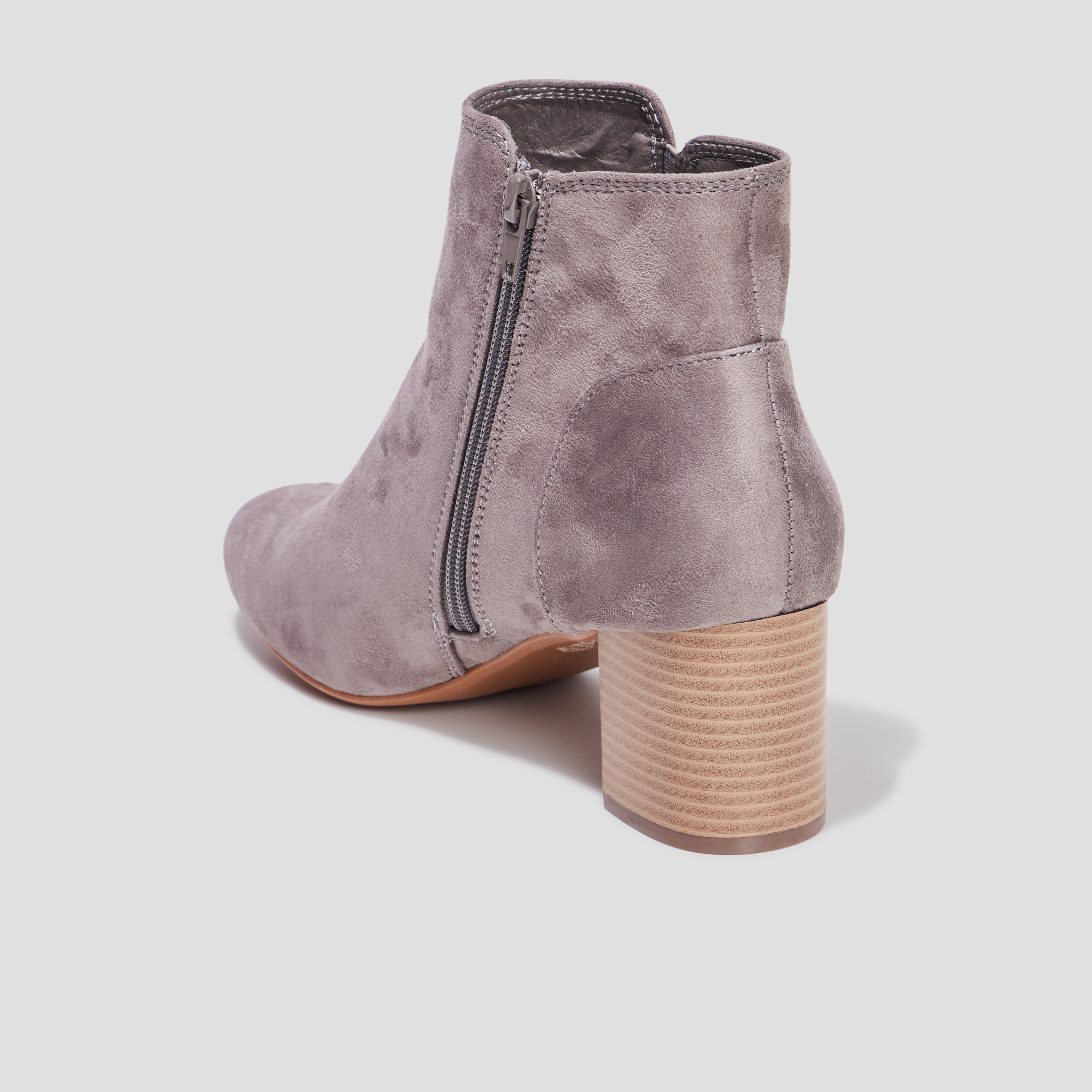 Bottines suédines à talons gris femme | La Halle