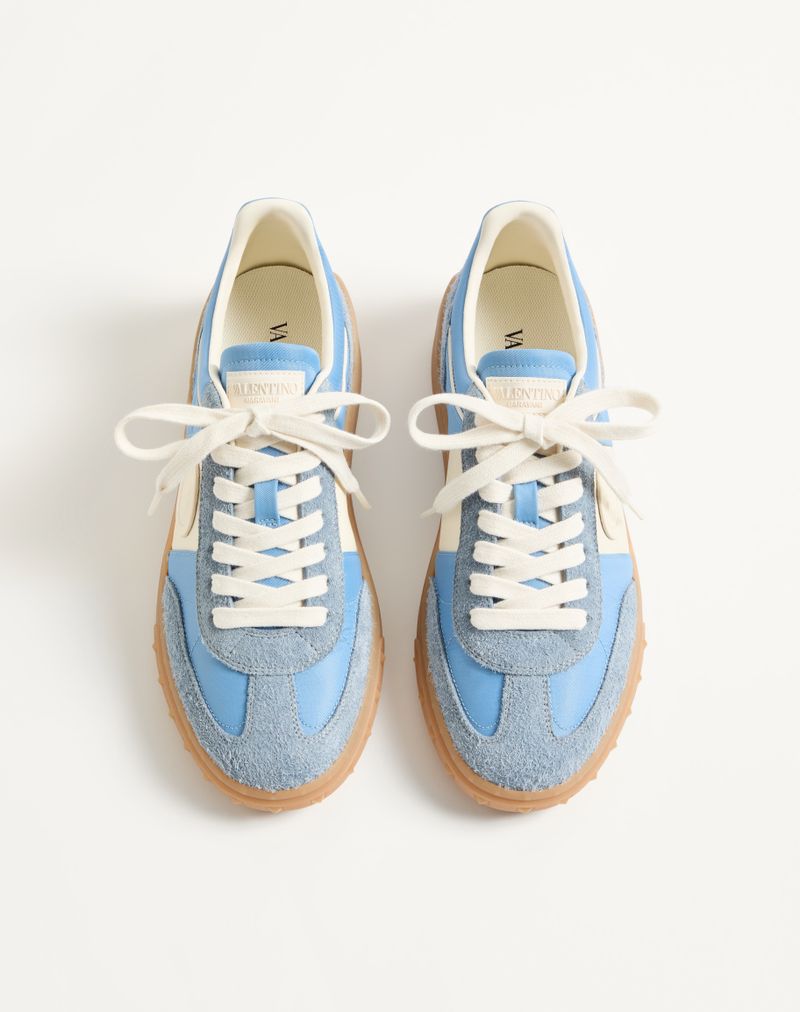 Baskets Upvillage couleur croûte avec bande en cuir de veau nappa