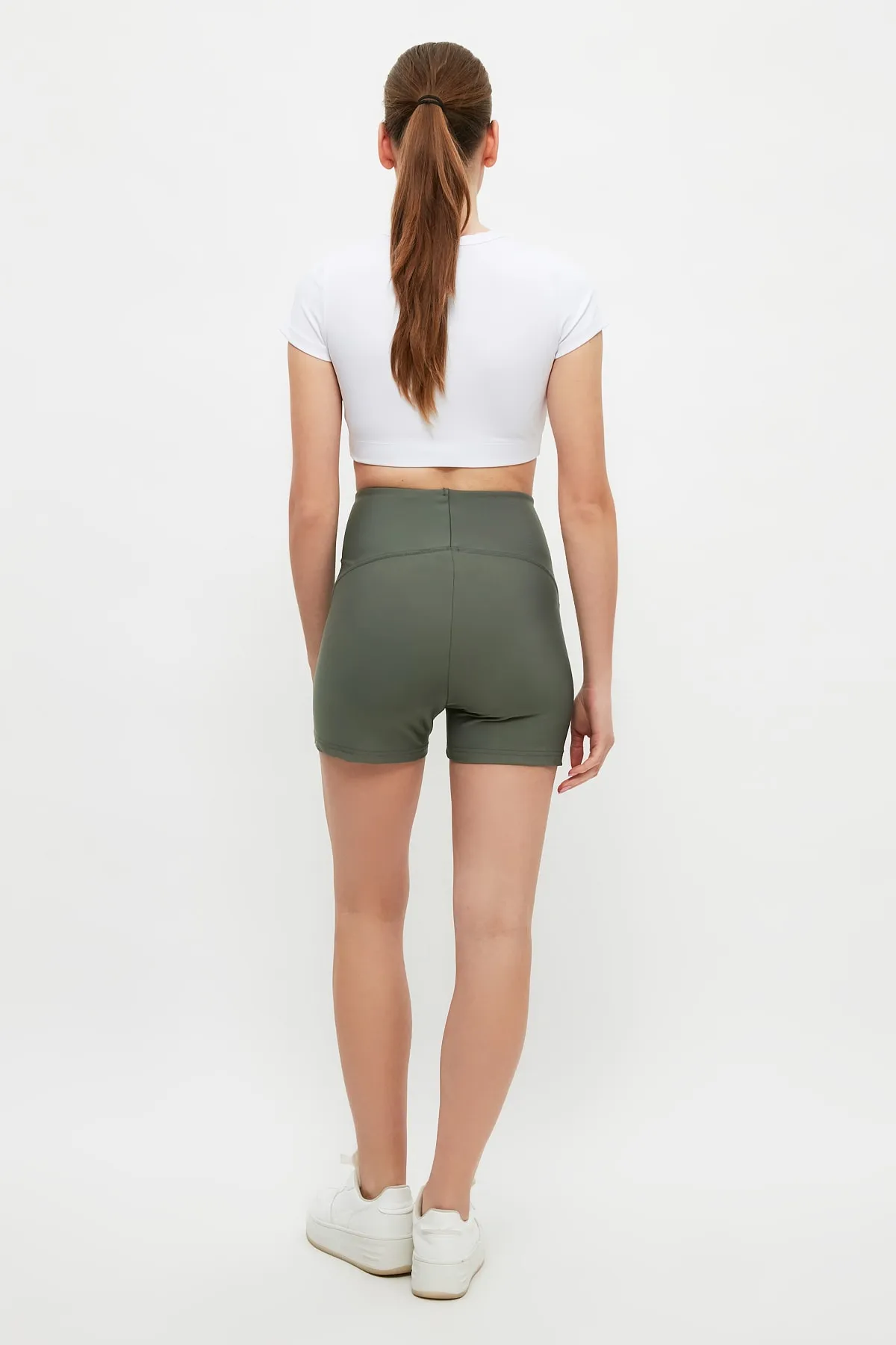 Trendyol Collection  Khaki Restorer Strick-Sportshorts/kurze Leggings TWOSS21SR0545