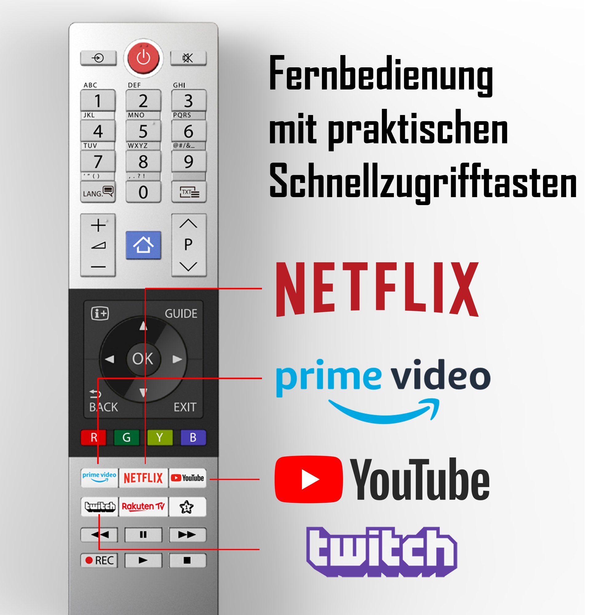 Toshiba 65QL5D63DAY QLED-Fernseher (164 cm/65 Zoll, 4K Ultra HD, Smart TV, HDR Dolby Vision, Triple-Tuner, Sound by Onkyo - Inkl. 6 Monate HD)