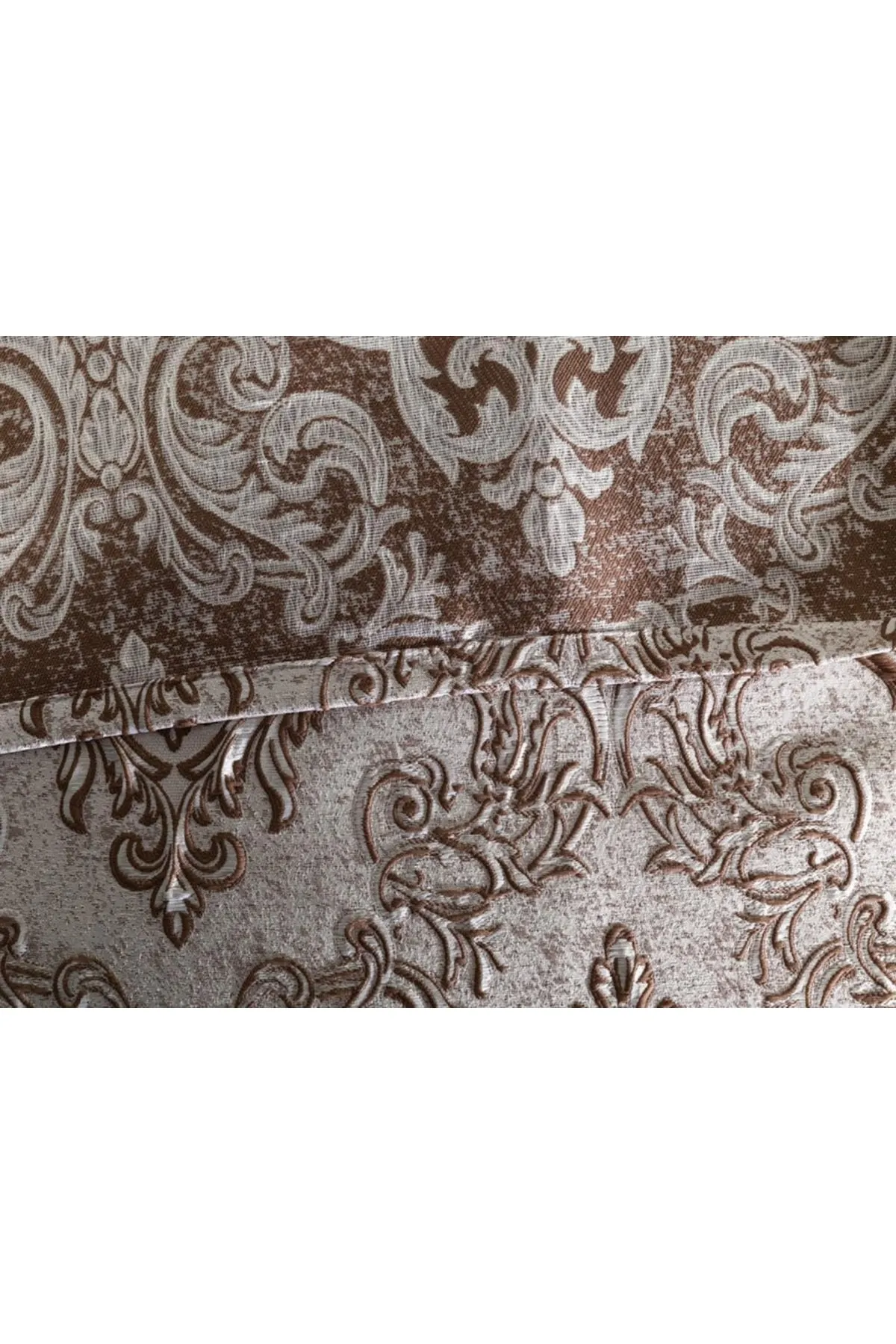 Çeyiz Diyarı  Einzel-Jacquard-Tagesdecke Sude in Braun