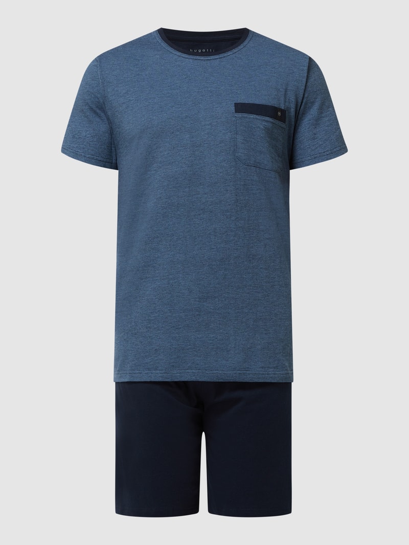 Pyjama aus Baumwollmischung - atmungsaktiv in blau