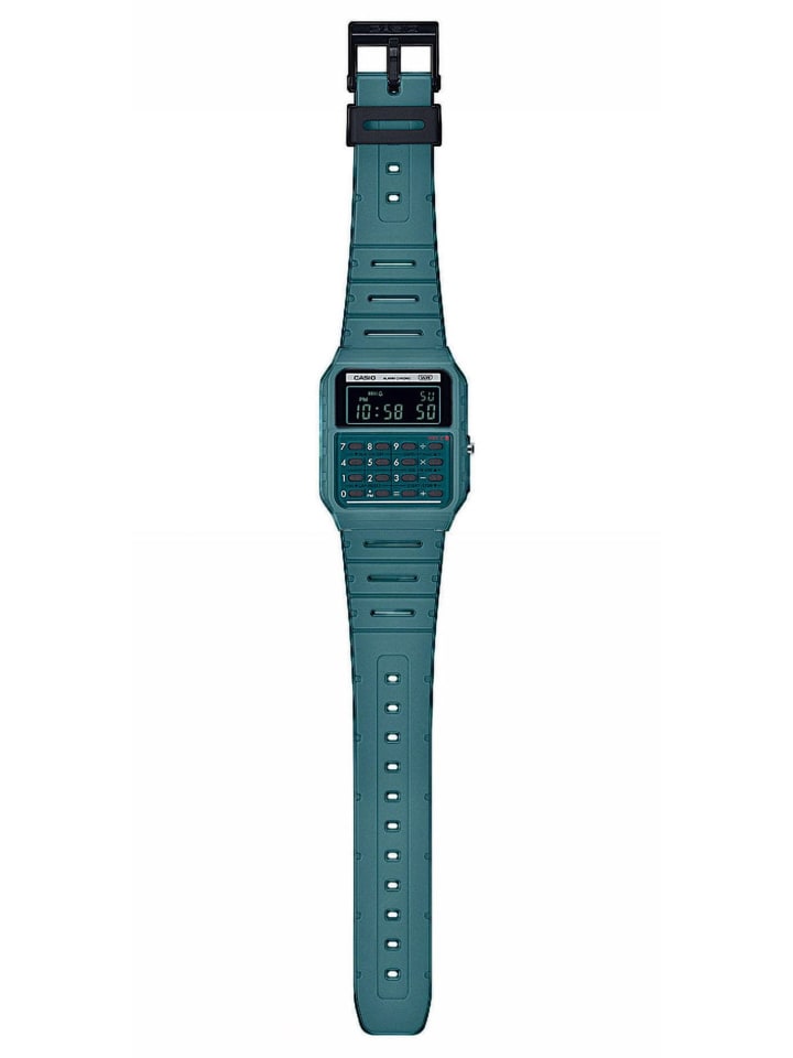Casio Digitaluhr mit Taschenrechner Vintage Edgy Petrol Schwarz / Grün günstig kaufen onesize
