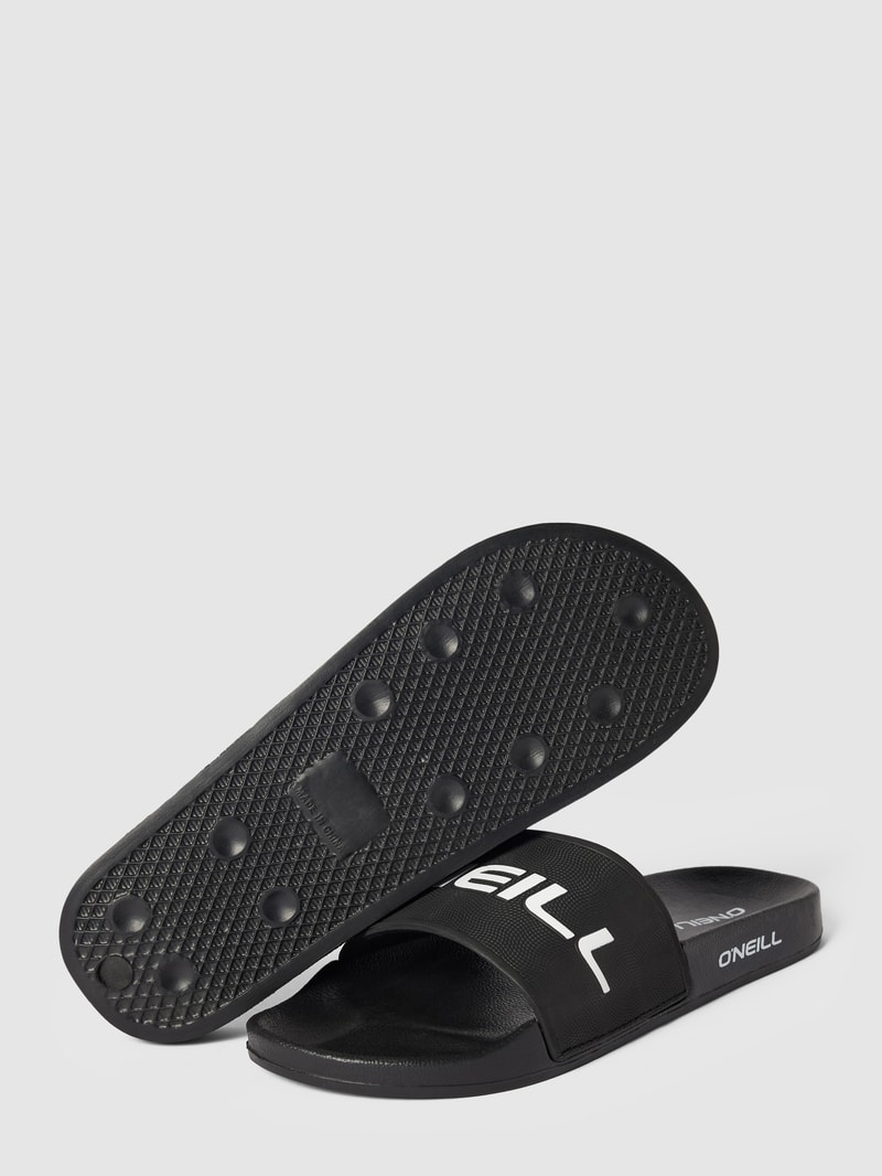 Slides mit Label-Applikation in schwarz