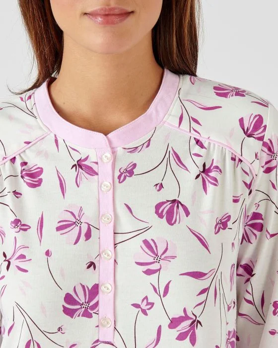 Chemise de nuit avec chauffe-épaules maille jersey Thermolactyl