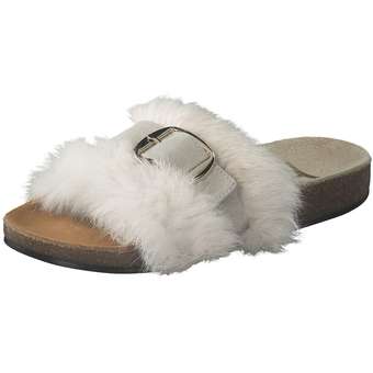 Verbenas Bali Fur Hebilla Pantolette in beige