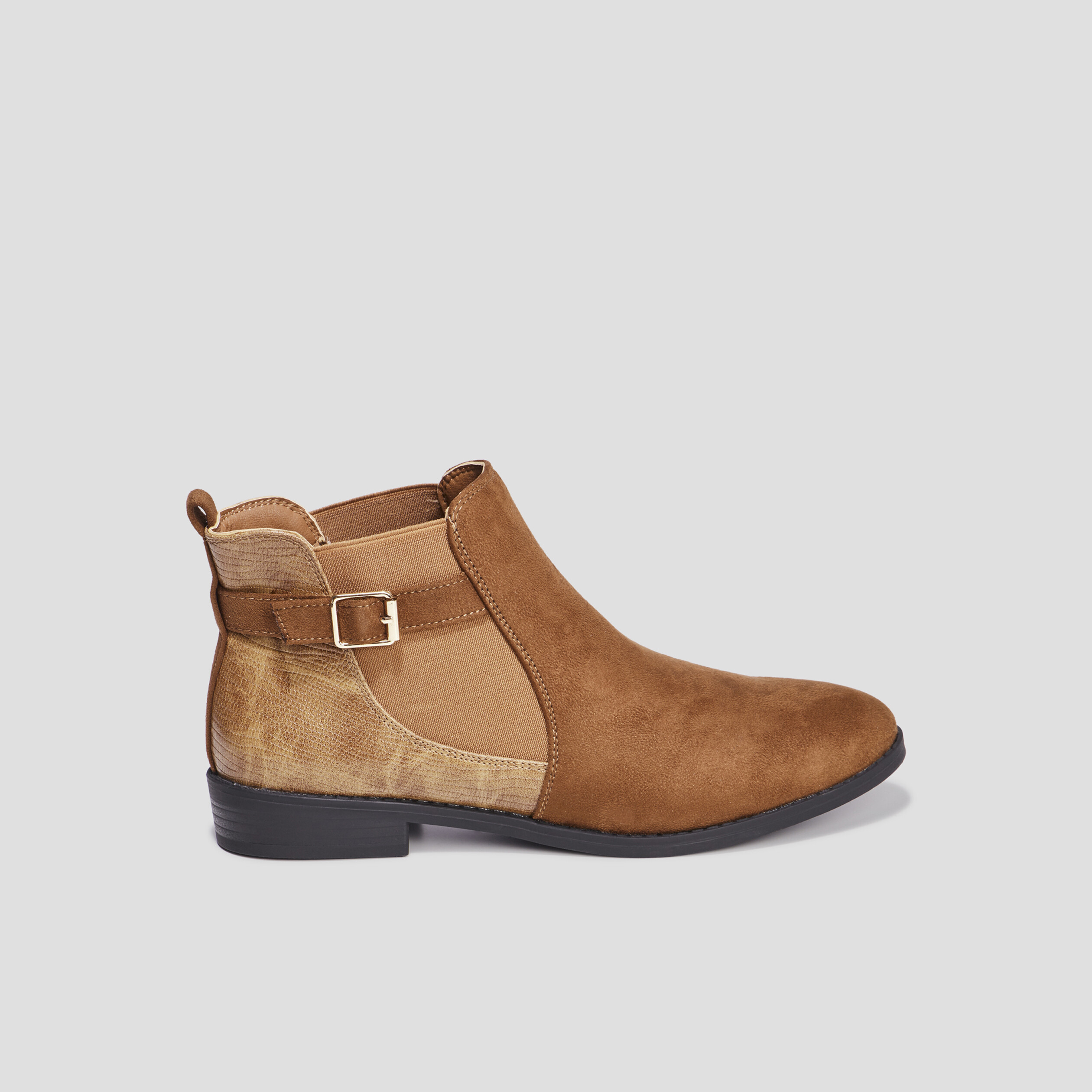 Bottines chelsea avec boucles marron femme | La Halle