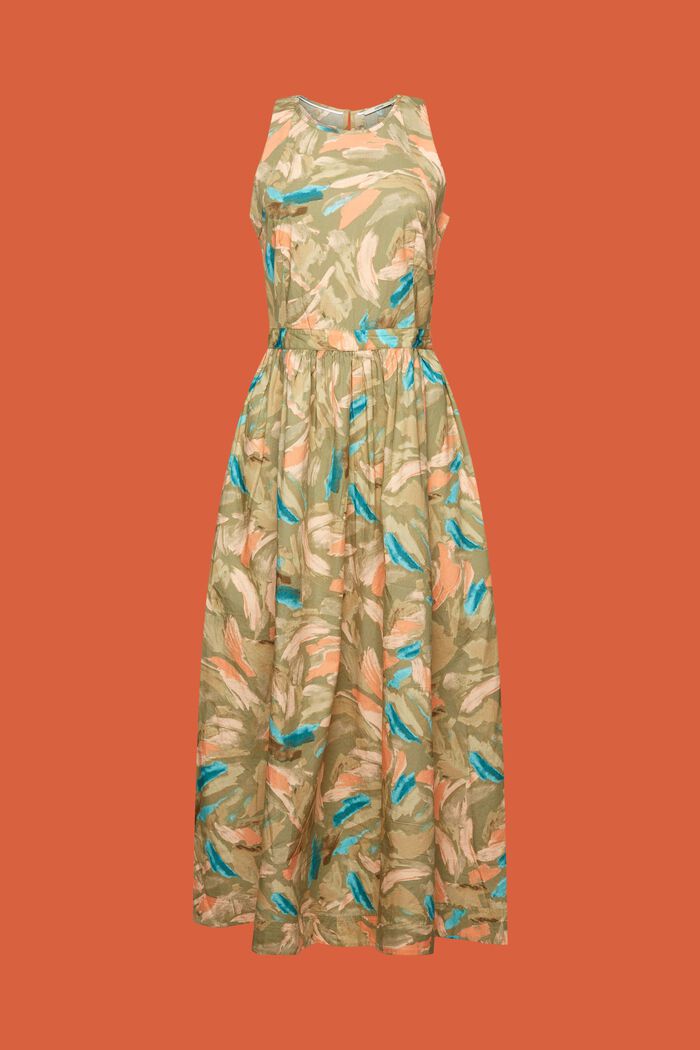 Gemustertes Midikleid, 100 % Baumwolle