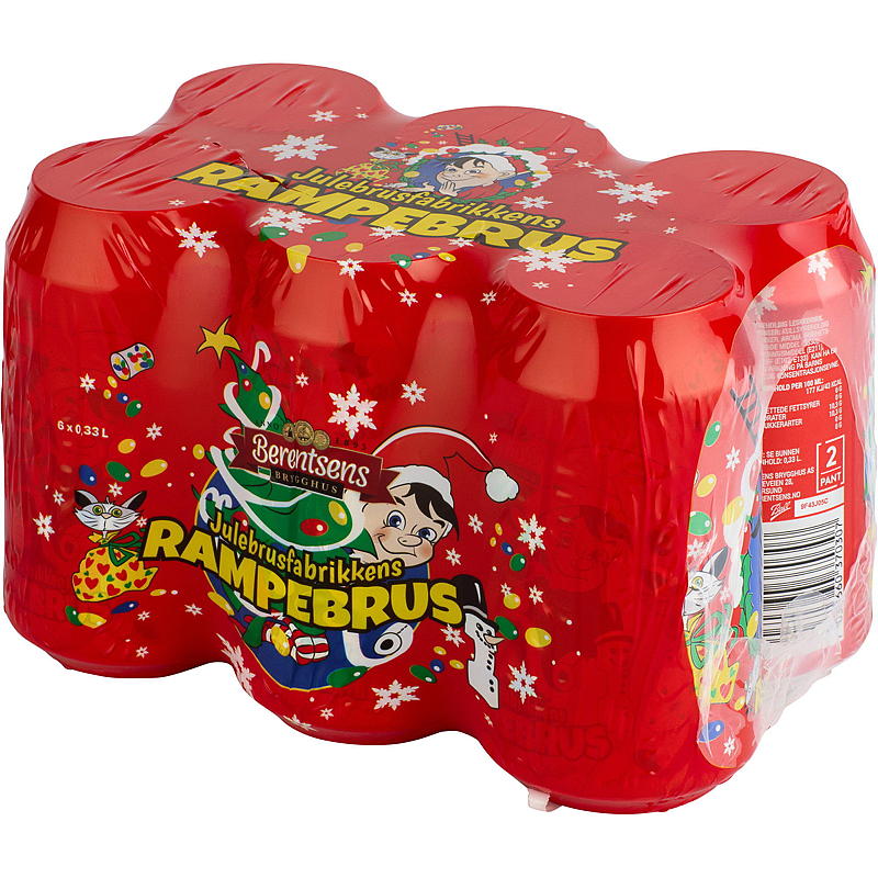 Julebrus m/sukker 6-pk 0,33 l boks Rampebrus
