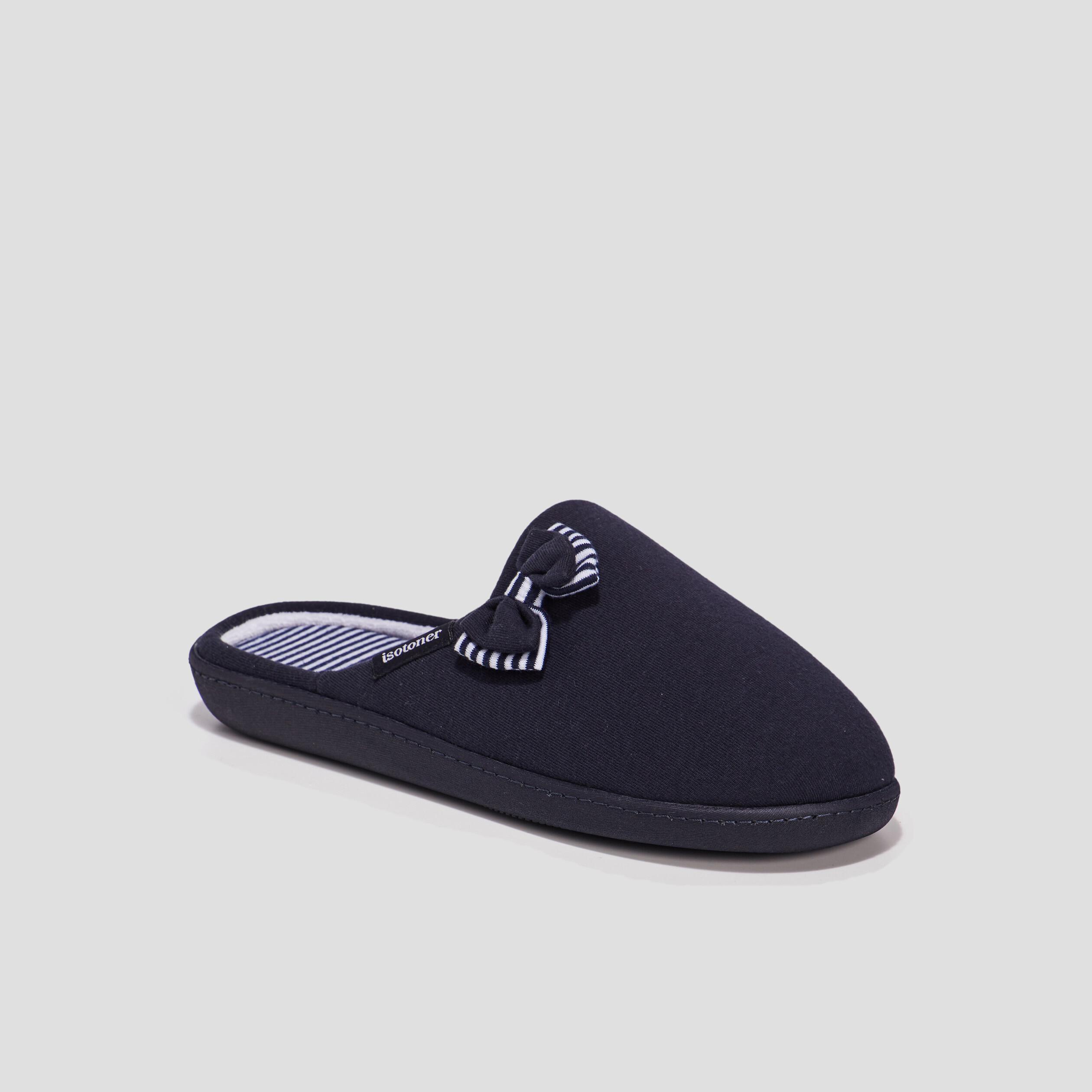 Chaussons mules Isotoner bleu marine femme | La Halle