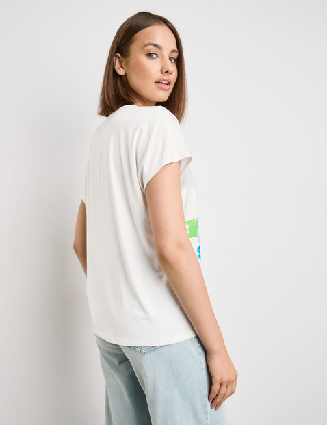 Blusenshirt mit Material-Mix