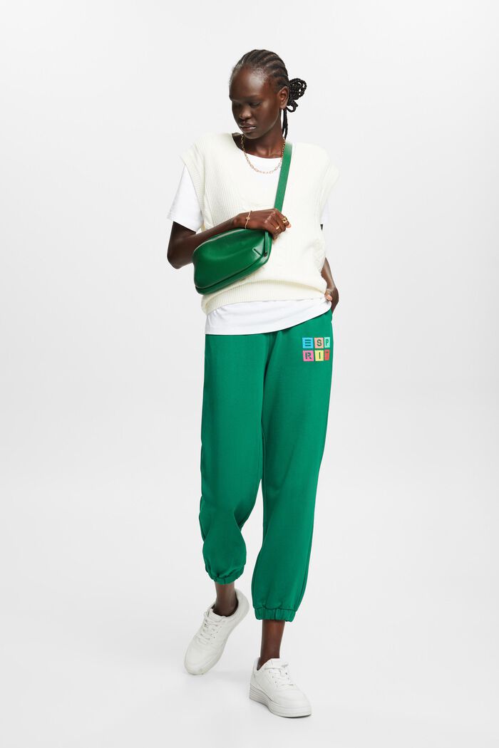 Track Pants aus Bio-Baumwolle mit Logostickerei