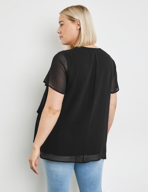 Blusenshirt mit Chiffon-Layer