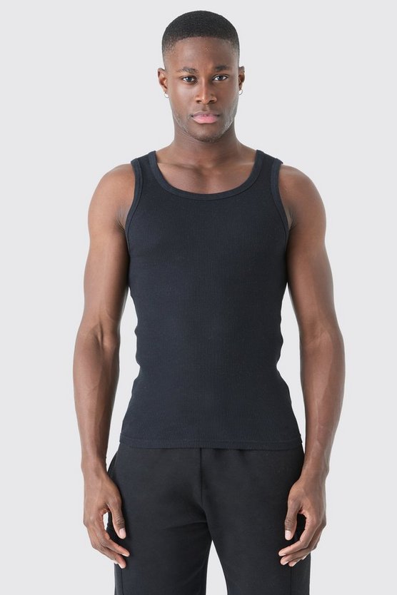 Geripptes Muscle-Fit Tanktop