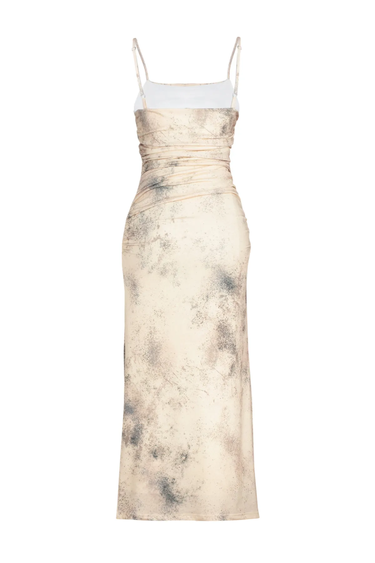 Trendyol Collection  Limited Edition – Mehrfarbig bedrucktes, dehnbares Strick-Bleistiftkleid mit Midi-Trägern TWOSS24EL00566