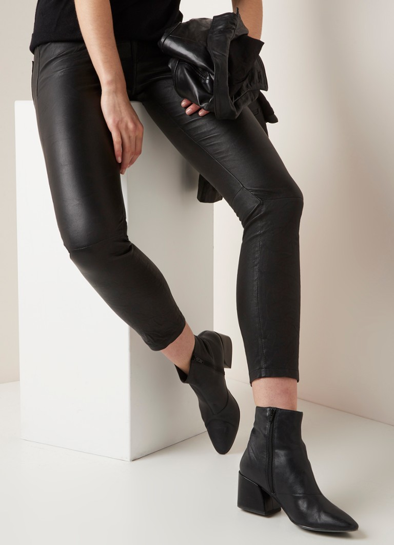 Zadig&Voltaire Phlame cropped skinny fit lambskin trousers with a crinkled finish