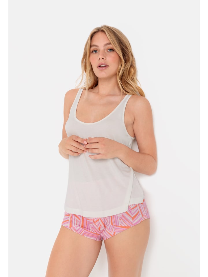 LSCN BY LASCANA Shorty in ecru, rosa-gemustert günstig kaufen