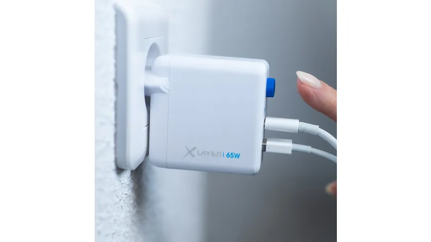 XLayer 65W Power Saver duales Ladegerät mit Strom-Stopp-Funktion White