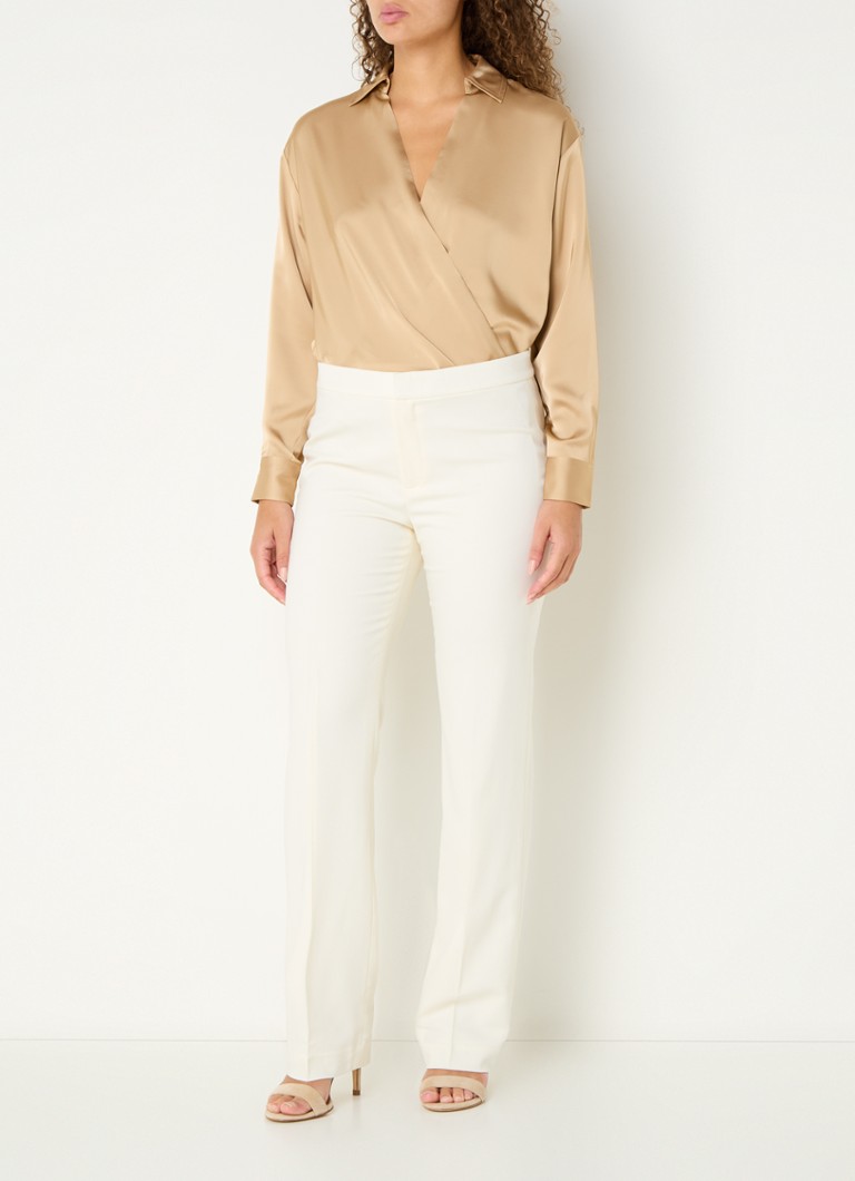 Ralph Lauren Σατέν Μπλούζα με V-Neck