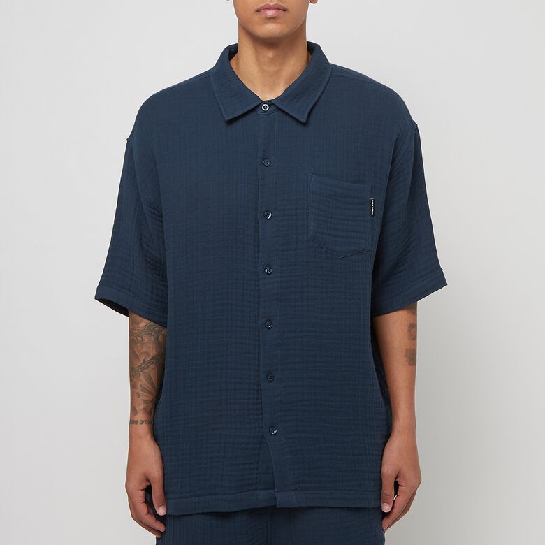 Daily Paper Enzi Seersucker Shortsleeve Shirt pageant blue