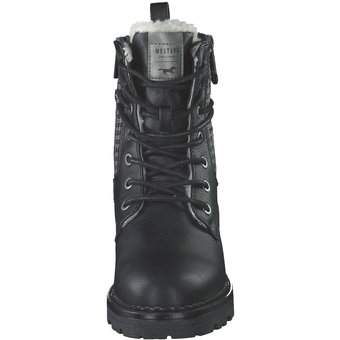 Mustang Schnür Boots in schwarz