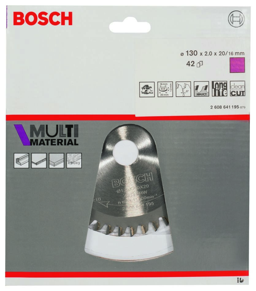 Bosch Blue Accessories 2608641195 Sirkelsagblad 130 x 20 x 42T Multimateriale