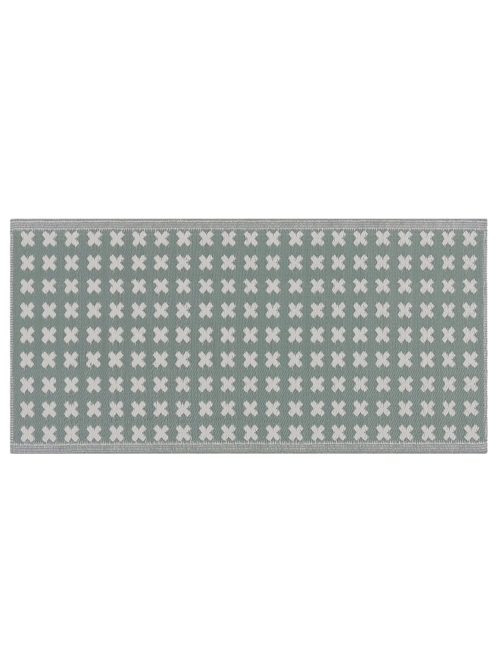Beliani Outdoorteppich ROHTAK in Grün/Weiß - (W) 90 x (H) 0.5 x (L) 180 cm günstig kaufen onesize