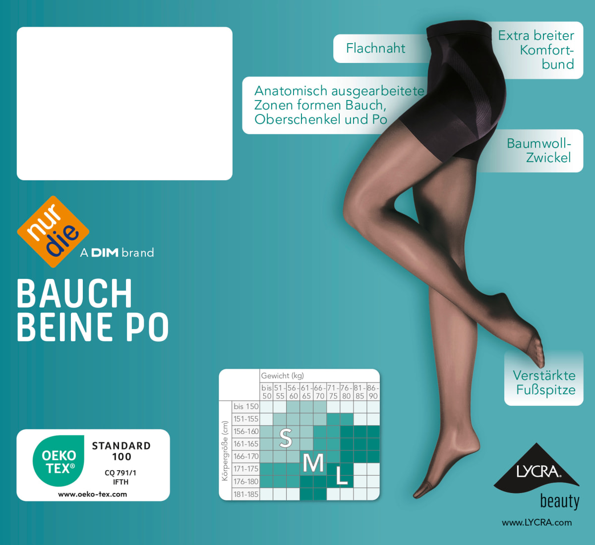 Strumpfhose Bauch-Beine-Po schwarz Gr. 38/40, 20 DEN, 1 St