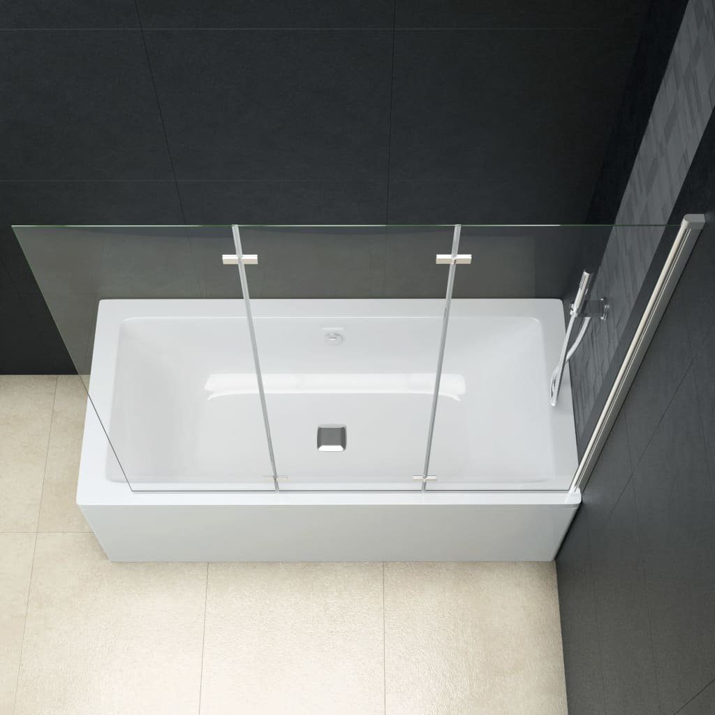 DOTMALL Badewannenfaltwand Einscheibensicherheitsglas, (3 tlg), Spritzschutzwand für Badewanne