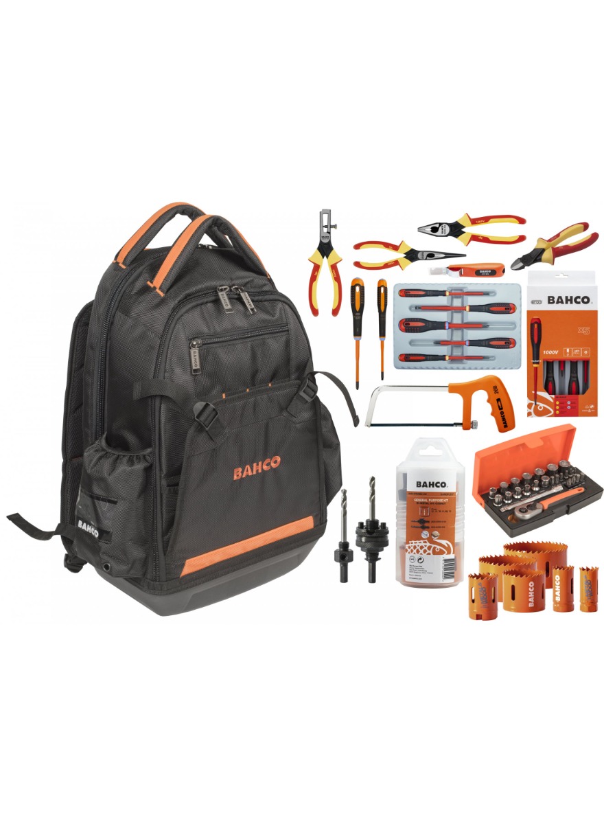 Bahco PTA-BAG-ELECTRIC1 Elektrický batoh s náplňou, 47 dielov