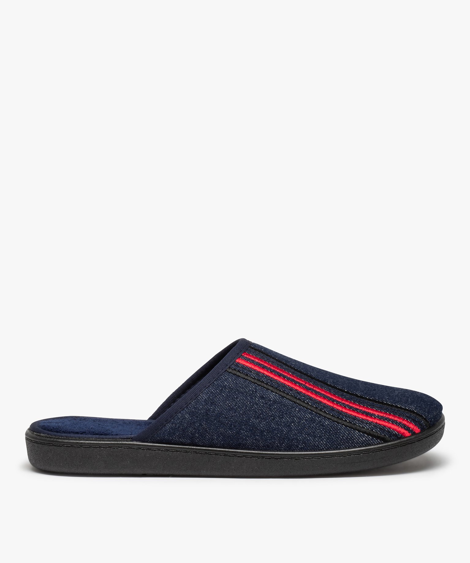 Chaussons homme confort mules en denim bleu | GEMO