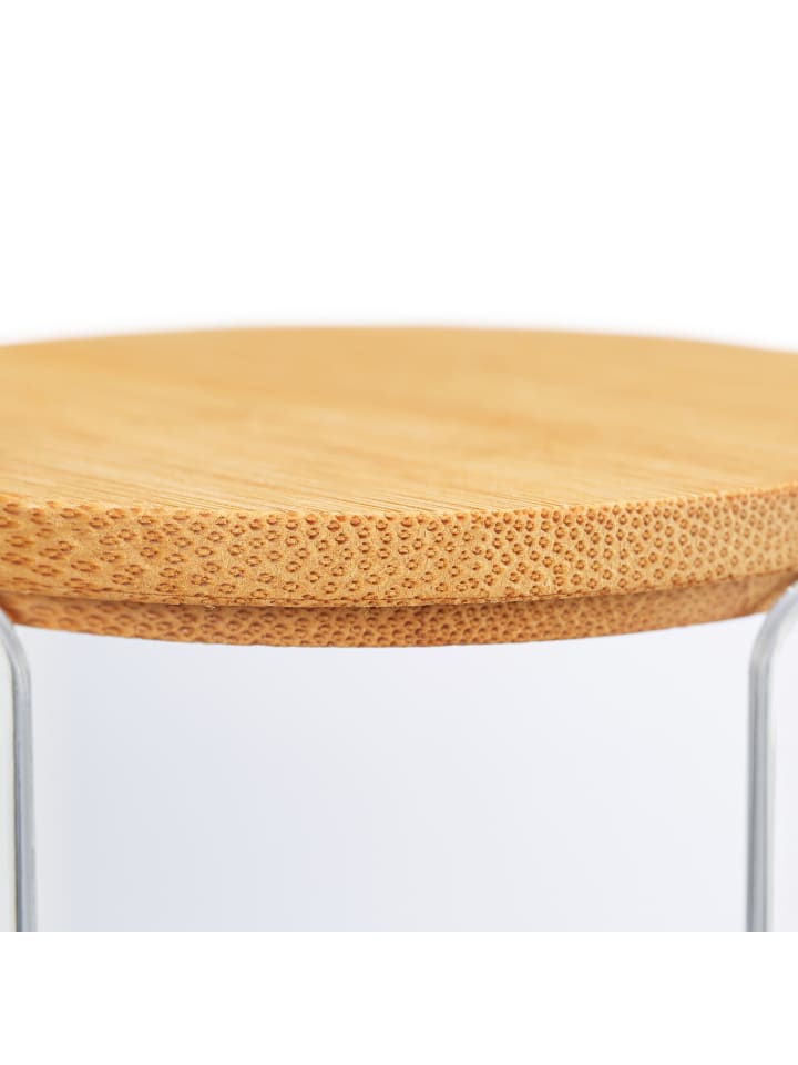 relaxdays 2er-Set: Wattepads Aufbewahrung in Transparent/Natur günstig kaufen onesize
