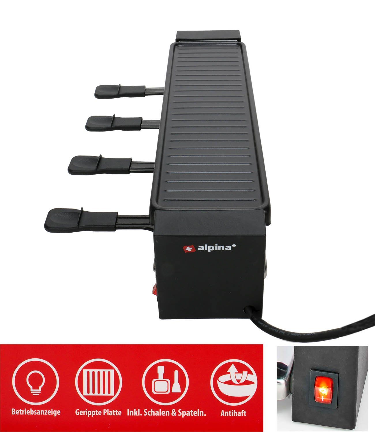 Bubble-Store Raclette Gourmet-Grill, Gourmet-Grill und Raclette für 4 Personen