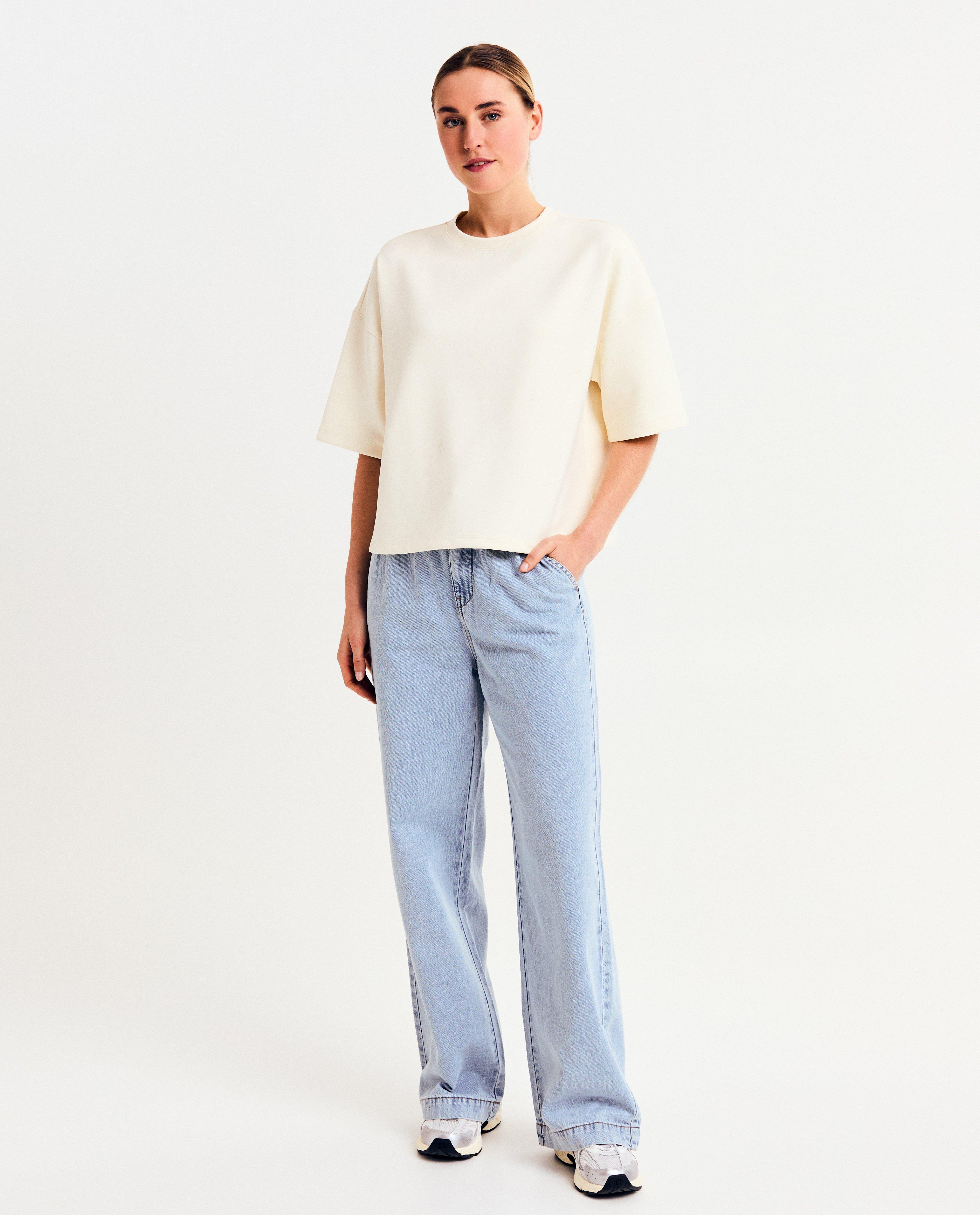 Sora Ljusblå jeans, vida ben, blå