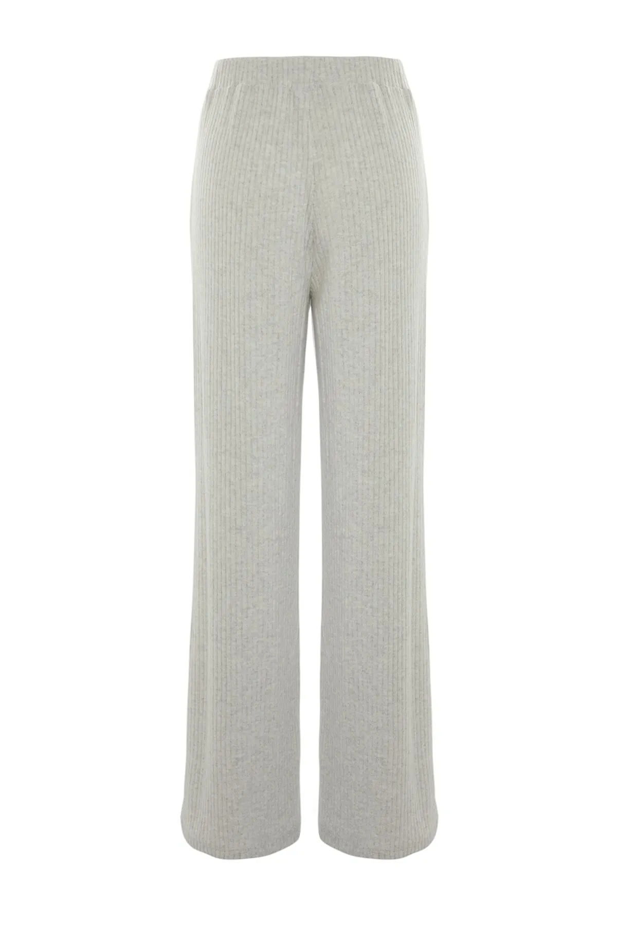 Trendyol Collection  Graue Jogginghose aus Rippstrick mit weitem Bein und bequemem Schnitt TWOAW23EA00065
