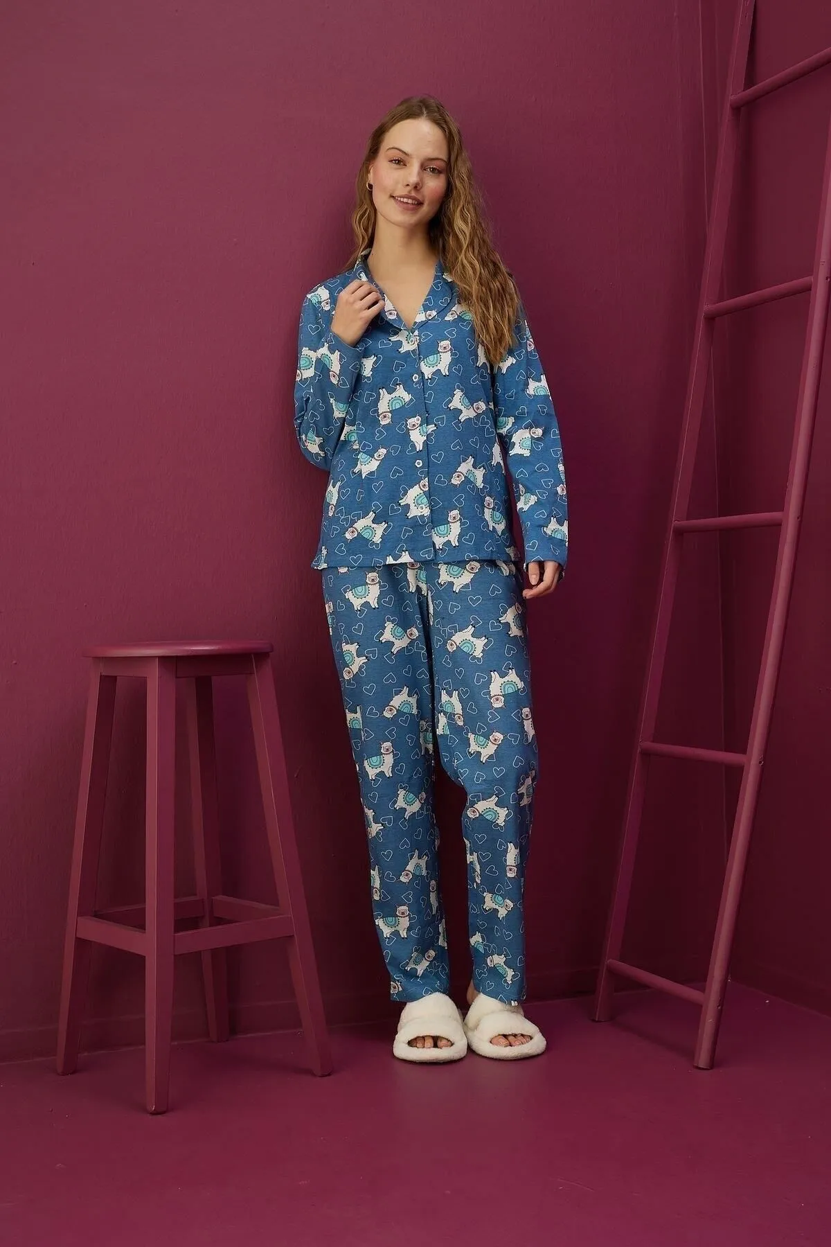 STRAWBERRY  Pyjama-Set aus Baumwolle mit Knöpfen