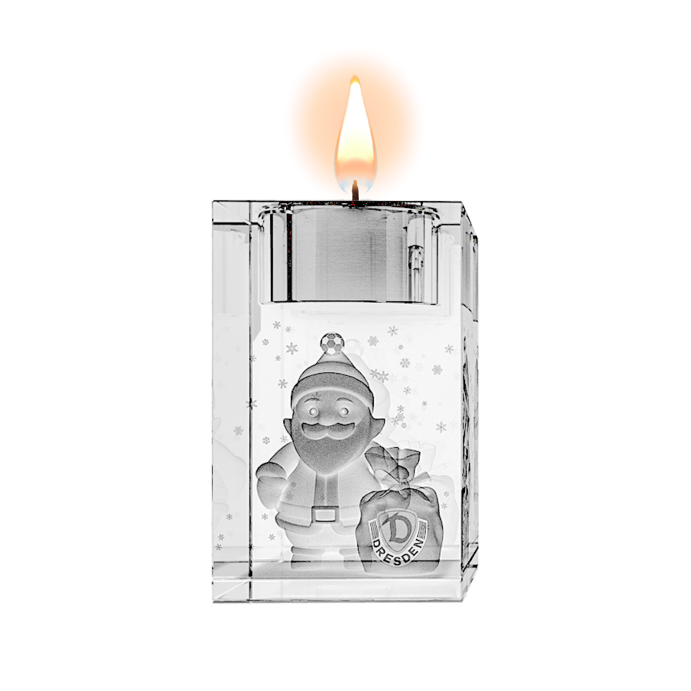 Glas Teelichthalter Dynamo-Weihnachtsmann