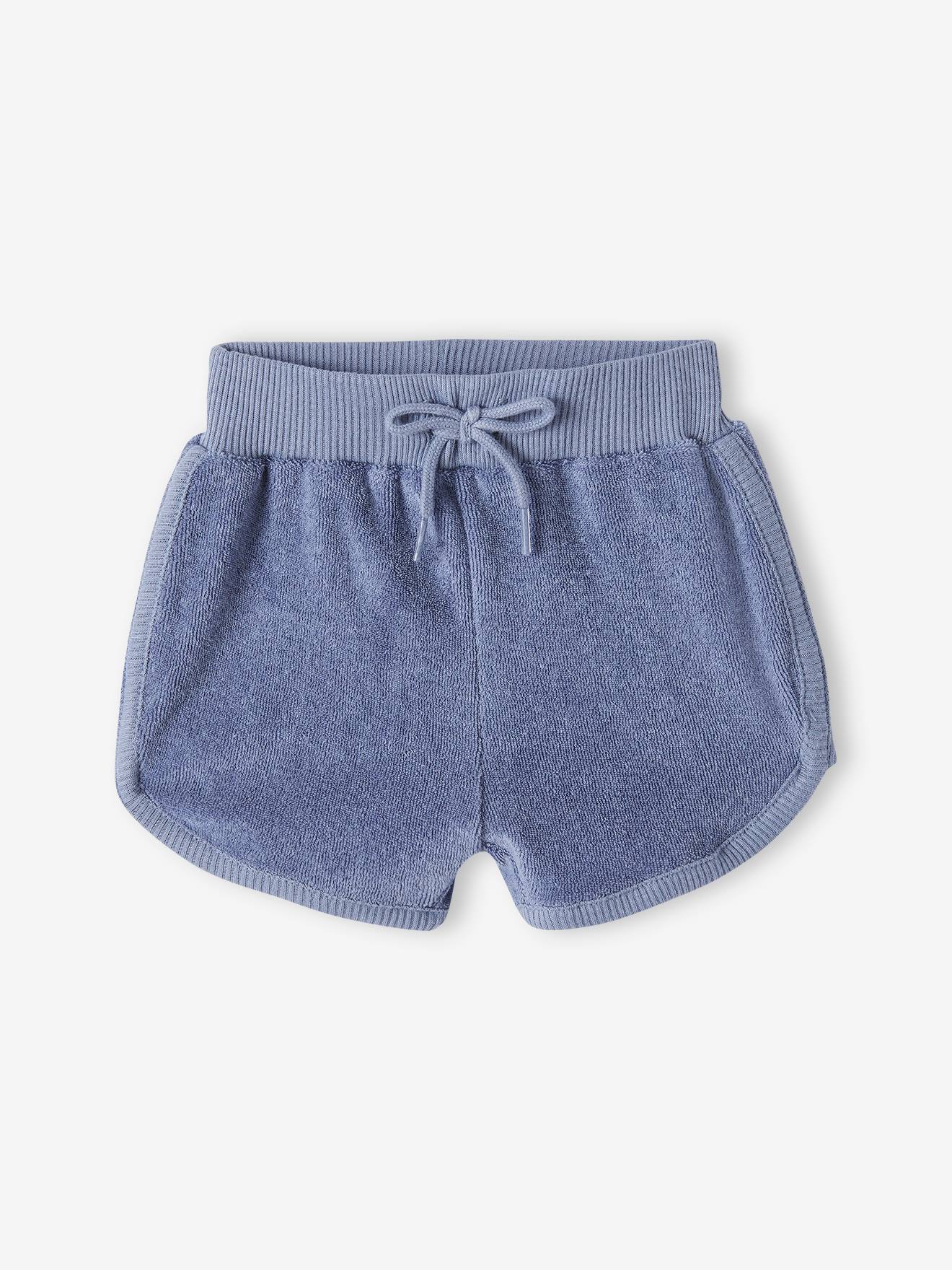 Vertbaudet 4er-Pack Baby Shorts aus Frottee Oeko-Tex - blau chambray