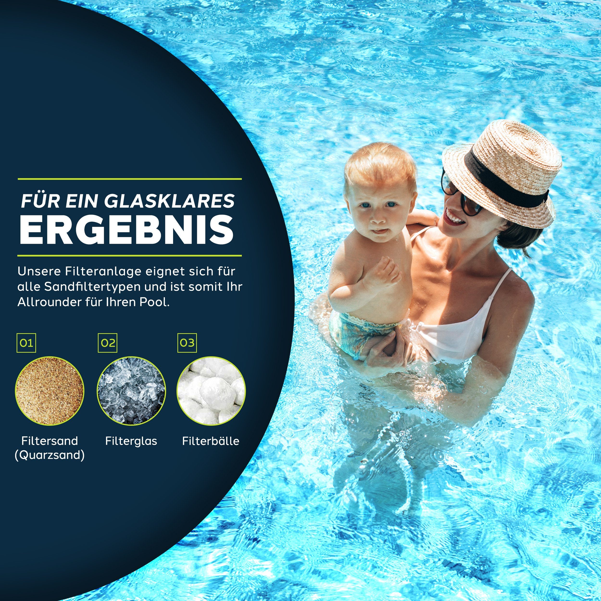 tillvex Sandfilteranlage 10 m³/h Filteranlage 5-Wege Ventil Poolfilter, Filterkessel mit Druckanzeige Sandfilter für Pool und Schwimmbecken