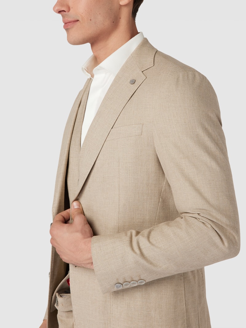 2-Knopf-Sakko mit Allover-Muster Modell 'Acon' in beige