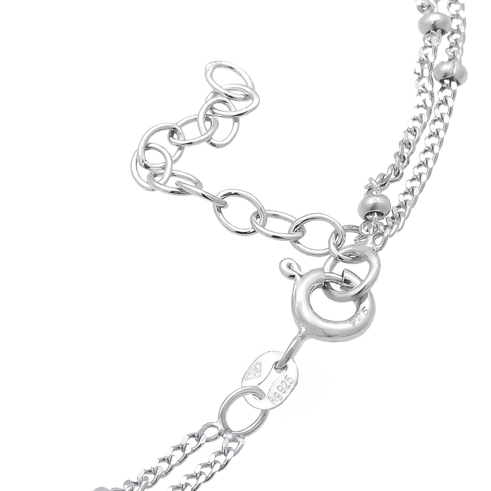 Elli Elli Bracelet de Cheville Femmes Boule Intemporelle Basique en Argent Sterling 92 Bijoux
