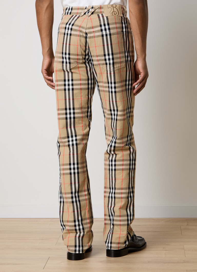Blugi cu croială dreaptă în carouri Burberry