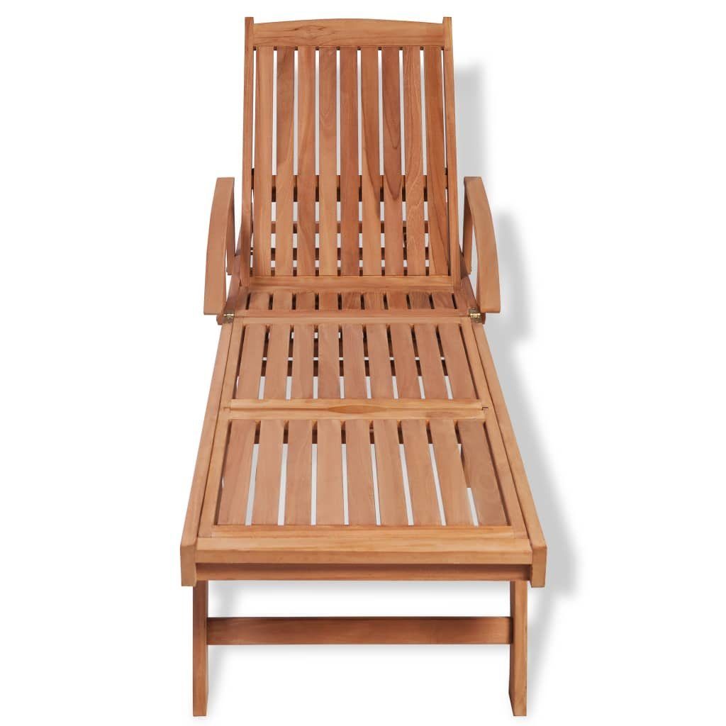 vidaXL Gartenliege Sonnenliege Massivholz Teak, 1 St.