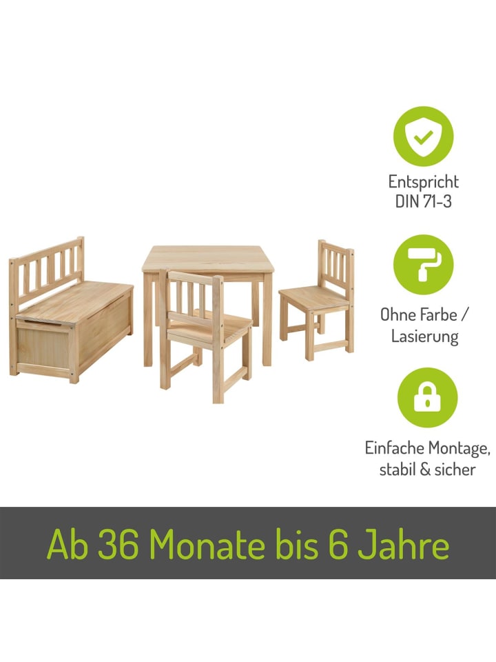 BOMI 4-tlg. Kindersitzgruppe Anna in Naturbelassen günstig kaufen onesize