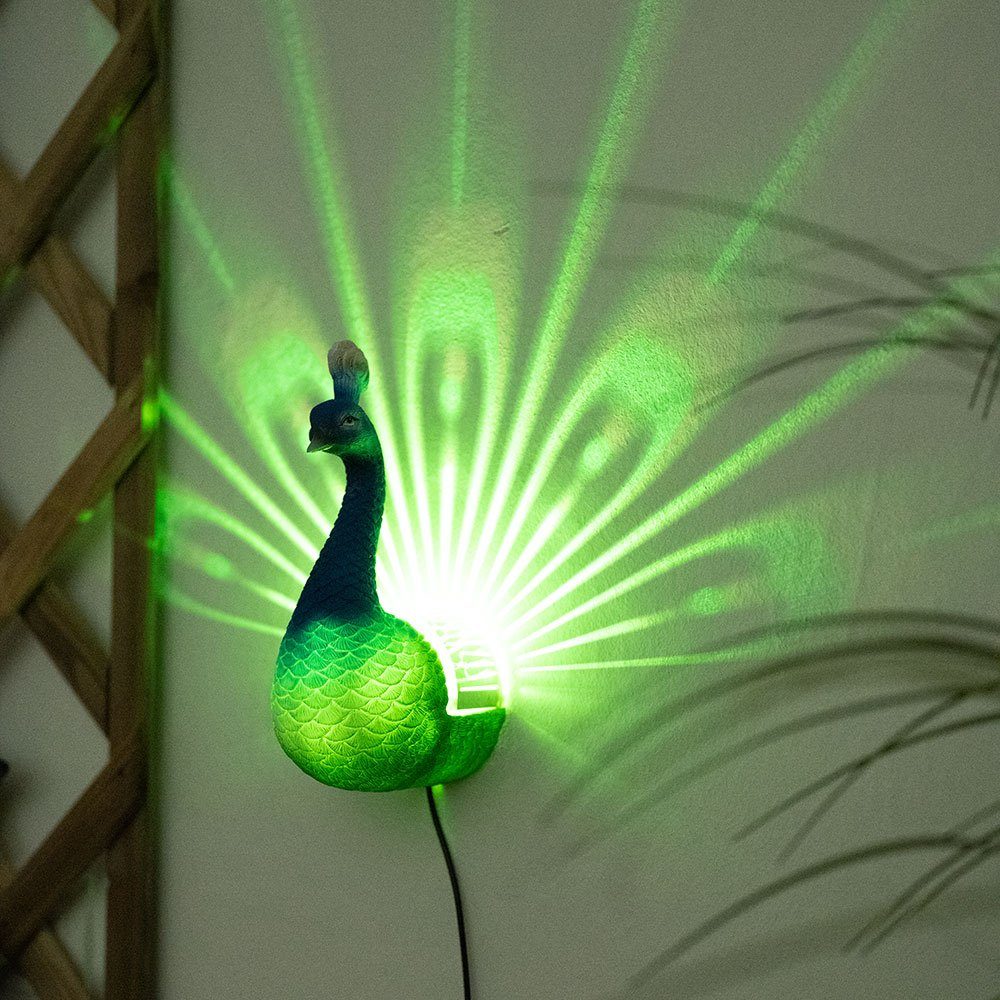 etc-shop LED Dekofigur, LED-Leuchtmittel fest verbaut, Farbwechsel, RGB LED Außen Solar Leuchte Deko Strahler Garten Wand